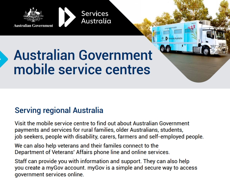 Services Australia mobile service centre